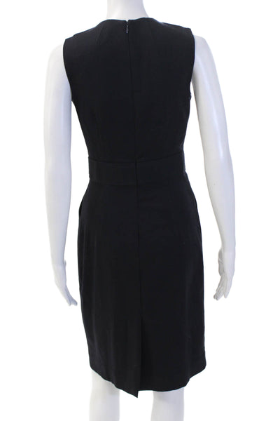 Milly Women Sheath Pencil Dress Black Sleeveless Buckle Size 2