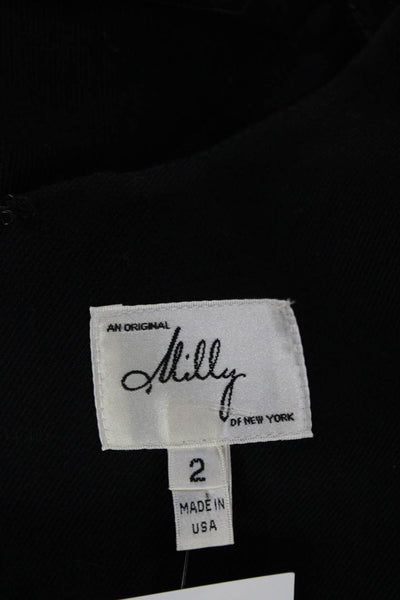 Milly Women Sheath Pencil Dress Black Sleeveless Buckle Size 2