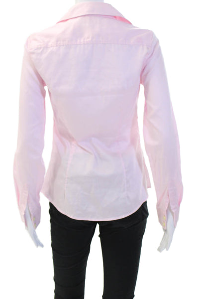 Banana Republic Women Pink Collared Long Sleeve Button-Up Blouse Size 0