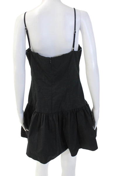 Lovers + Friends Womens Fit & Flare Mini Dress Black Sleeveless Zip Size L