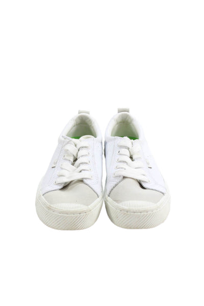 Cariuma Womens Lace Up Grain Leather Low Top Sneakers White Size 8