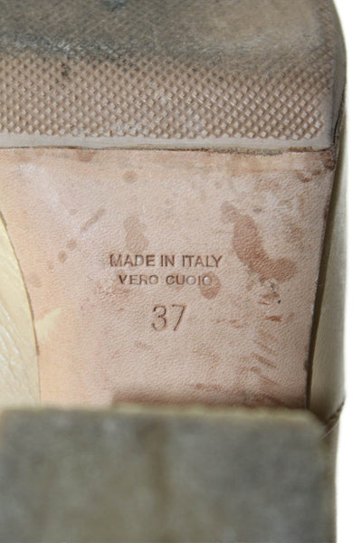 Laurence Dacade Womens Tattoo Inspired Over the Knee Boots Beige Size 7
