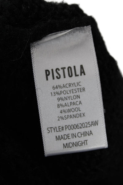 Pistola Womens Knitted Crew Neck Long Sleeve Sweater Top Black Size XS
