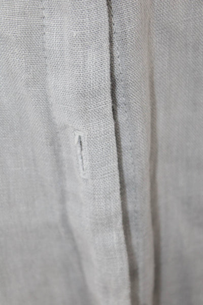 9 Seed Unisex Gray Cotton Point Collar Button-Up Long Sleeve Top Size PS
