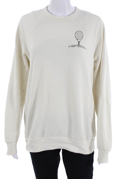 Bella + Canvas Womens Pullover Sweatshirt Beige Graphic Crew Neck Size M