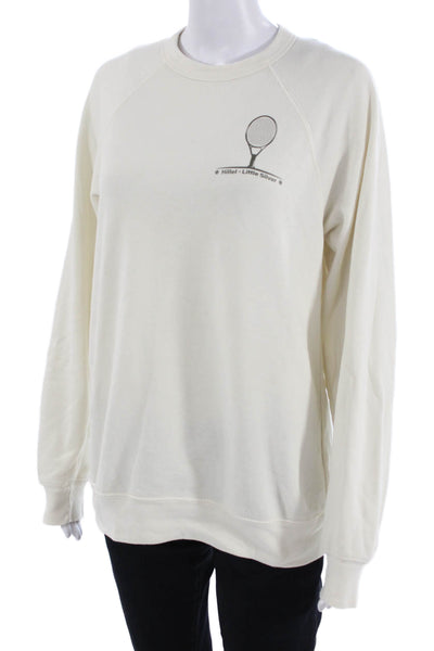 Bella + Canvas Womens Pullover Sweatshirt Beige Graphic Crew Neck Size M