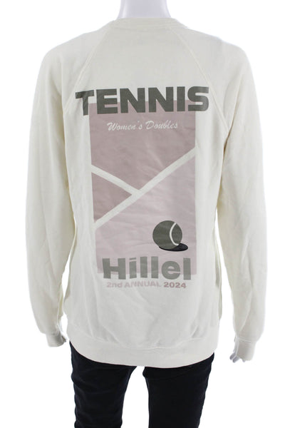 Bella + Canvas Womens Pullover Sweatshirt Beige Graphic Crew Neck Size M