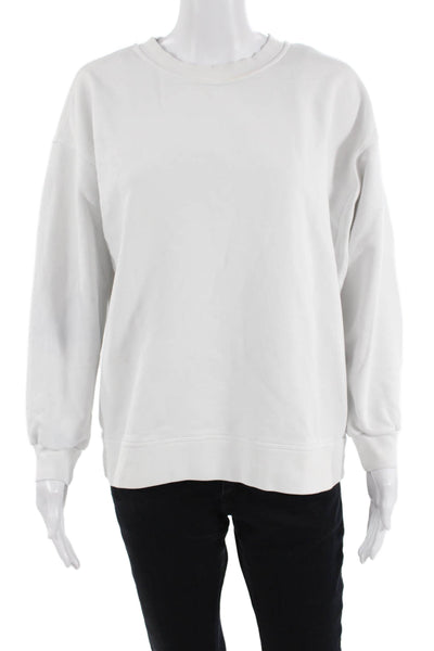 Lululemon Unisex White Pullover Sweatshirt Cotton Blend Crew Neck Size M