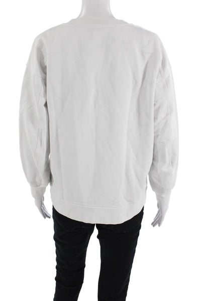 Lululemon Unisex White Pullover Sweatshirt Cotton Blend Crew Neck Size M