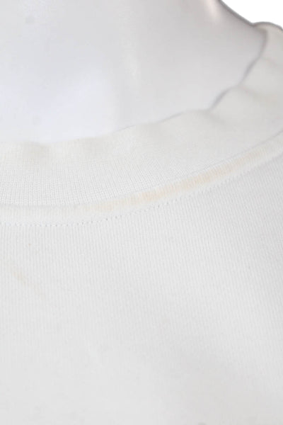 Lululemon Unisex White Pullover Sweatshirt Cotton Blend Crew Neck Size M