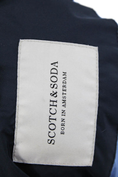 Scotch & Soda Boys Puffer Zipped Long Sleeve Hooded Coat Blue Size 12
