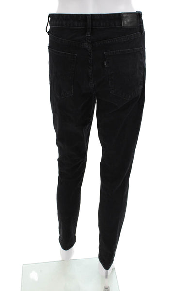 Levis Women Black Skinny Tapered Mid Rise Jeans Size 30
