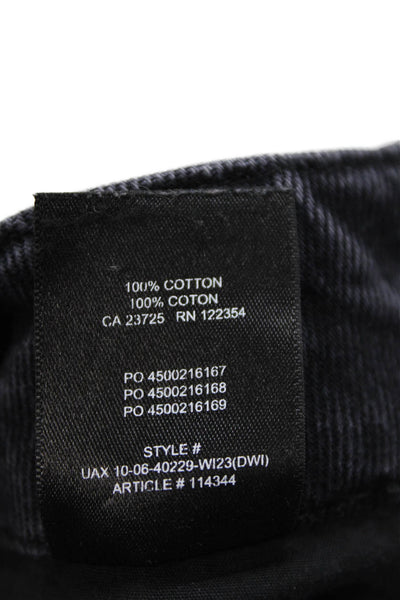 Denim Forum Unisex Cropped Cargo Pants Dark Gray 100% Cotton Size 29