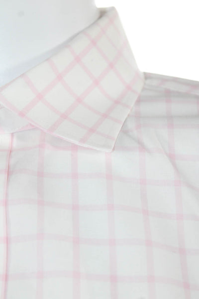 J Crew Grid Print Slim Fit Button-Down Shirt White Size XL