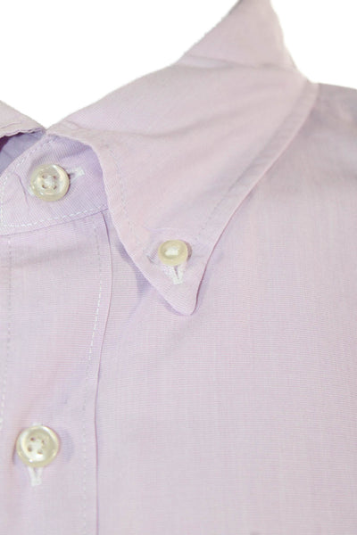 J Crew Mens Classic Fit Collared Button-Down Shirt Purple Size XL