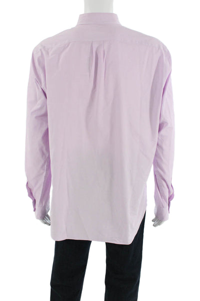 J Crew Mens Classic Fit Collared Button-Down Shirt Purple Size XL
