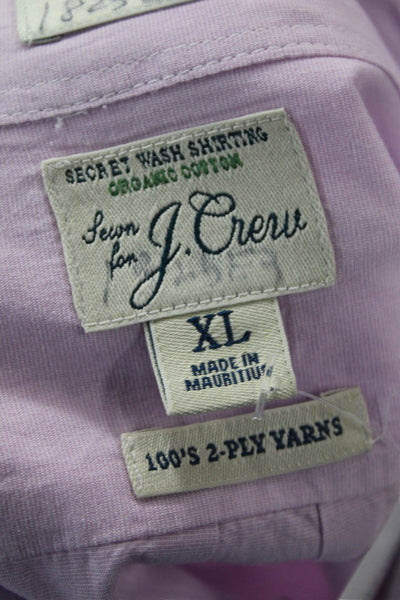 J Crew Mens Classic Fit Collared Button-Down Shirt Purple Size XL