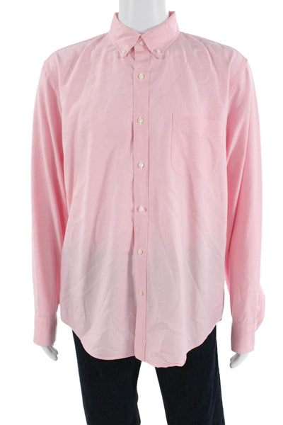 J Crew Mens Cotton Collared Button-Down Shirt Pink Size XL