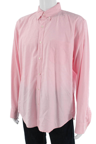 J Crew Mens Cotton Collared Button-Down Shirt Pink Size XL
