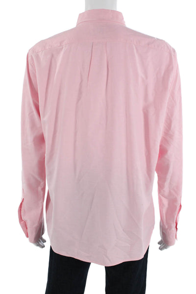 J Crew Mens Cotton Collared Button-Down Shirt Pink Size XL