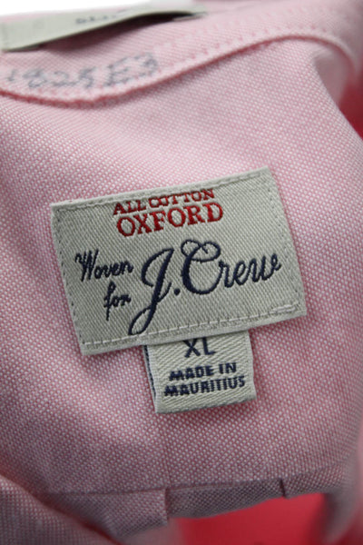 J Crew Mens Cotton Collared Button-Down Shirt Pink Size XL