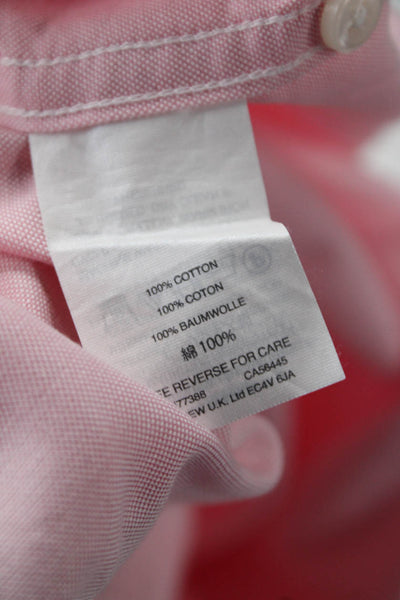 J Crew Mens Cotton Collared Button-Down Shirt Pink Size XL