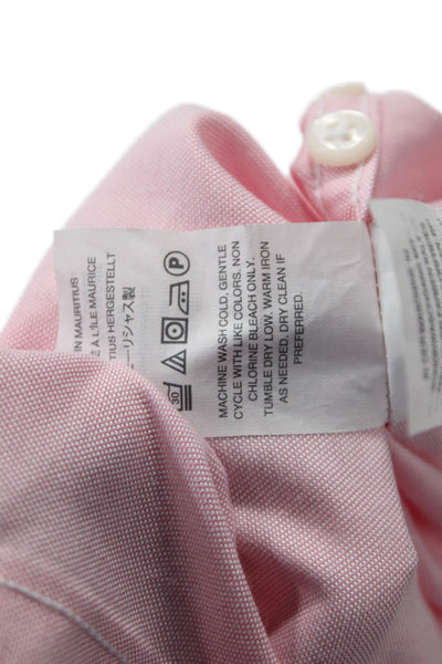 J Crew Mens Cotton Collared Button-Down Shirt Pink Size XL