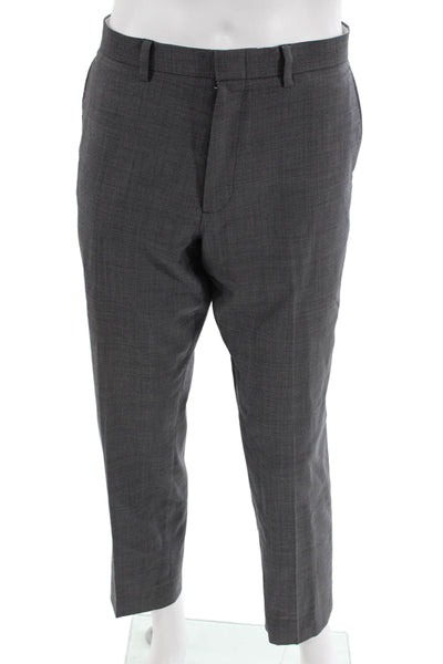 J Crew Mens Wool Flat Front Straight Dress Pants Gray Size 36