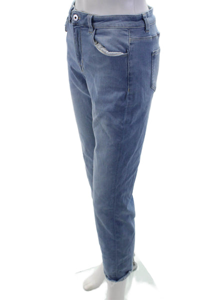 Elliott Lauren Womens Cropped High Rise Jeans Light Blue Size 4