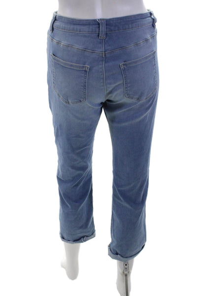Elliott Lauren Womens Cropped High Rise Jeans Light Blue Size 4