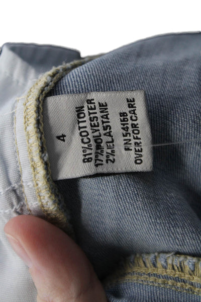 Elliott Lauren Womens Cropped High Rise Jeans Light Blue Size 4
