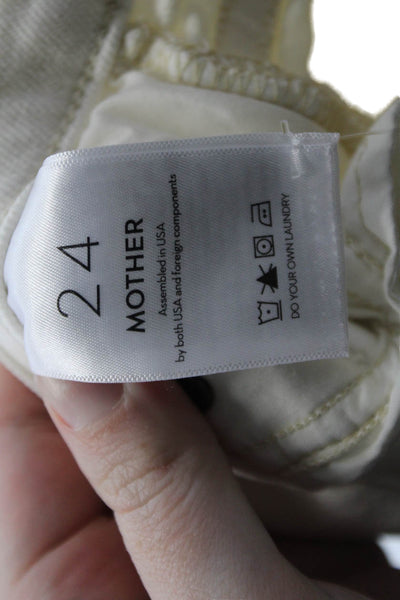 Mother Womens Cropped Ankle Skinny High Rise White Jeans Size 24