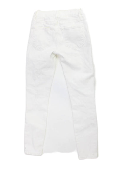 Frame Women Skinny White Jeans Mid-Rise Button Closure Size 24