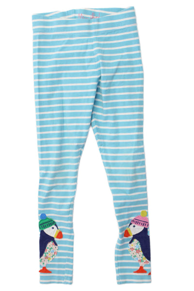Mini Boden Girls Cotton Striped Stretch Ankle Leggings Blue Size 8-9