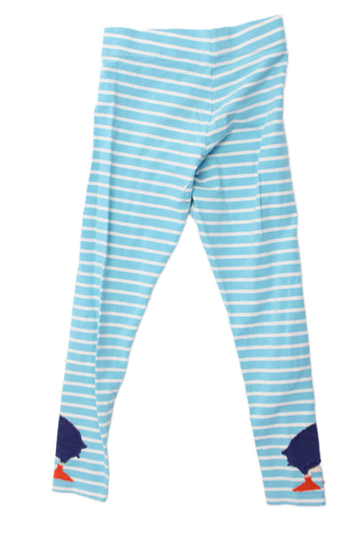 Mini Boden Girls Cotton Striped Stretch Ankle Leggings Blue Size 8-9