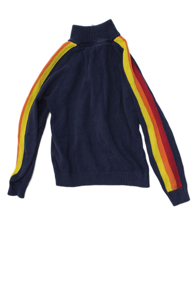 Janie and Jack Boys 1/2 Zip High-Neck Knit Sweater Blue Size 7