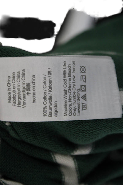 Crewcuts Boys Cotton Striped Pullover Crew Neck Knit Sweater Green Size 8-9
