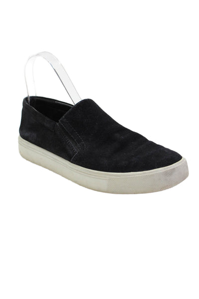 Vince Womens Suede Platform Slip-On Casual Sneakers Black Size 7.5