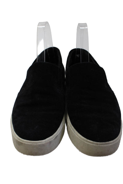 Vince Womens Suede Platform Slip-On Casual Sneakers Black Size 7.5