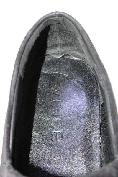 Vince Womens Suede Platform Slip-On Casual Sneakers Black Size 7.5