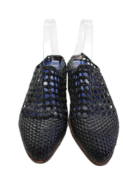 Jeffrey Campbell Womens Leone Woven Heeled Mules Black Size 8.5