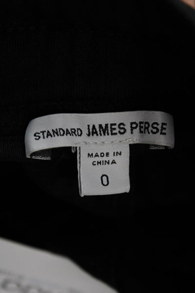 Standard James Perse Women's Straight Leg Drawstring Waist Pants Black Size 0