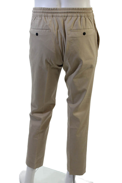 Sandro Men's Drawstring Waist Straight Leg Casual Pants Beige Size 40