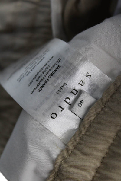 Sandro Men's Drawstring Waist Straight Leg Casual Pants Beige Size 40
