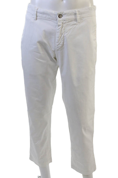 Masons Men's Button Closure Straight Leg Casual Pants White Size 32