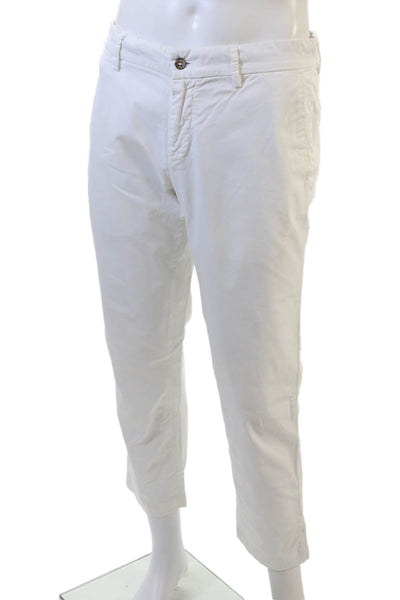 Masons Men's Button Closure Straight Leg Casual Pants White Size 32