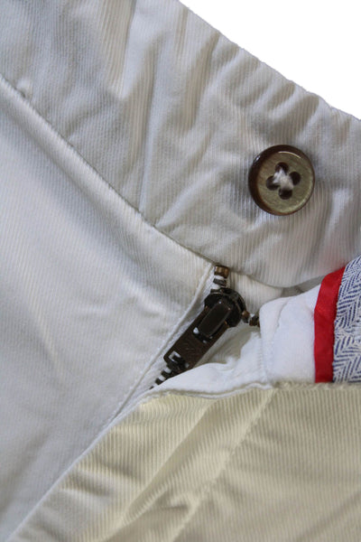 Masons Men's Button Closure Straight Leg Casual Pants White Size 32