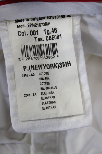 Masons Men's Button Closure Straight Leg Casual Pants White Size 32