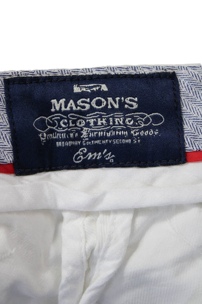 Masons Men's Button Closure Straight Leg Casual Pants White Size 32