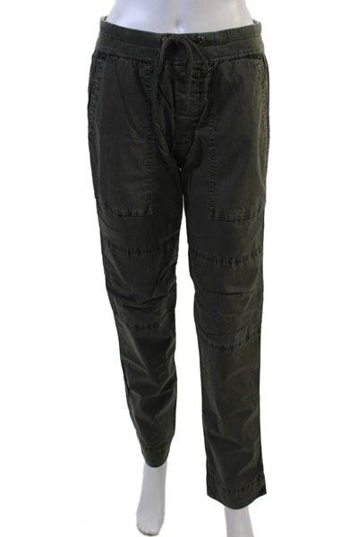 Standard James Perse Women's Drawstring Waist Straight Leg Pants Green Size 0